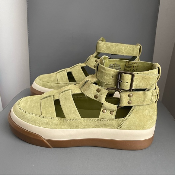 New Free People Bodhi Fisher Sneaker Olive Moss Size 10 - Picture 7 of 16